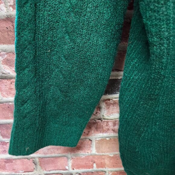 AVA & VIV Cable Knit Pullover Sweater | 3X | Dark Green | Plus Size Crew Neck - Picture 5 of 7